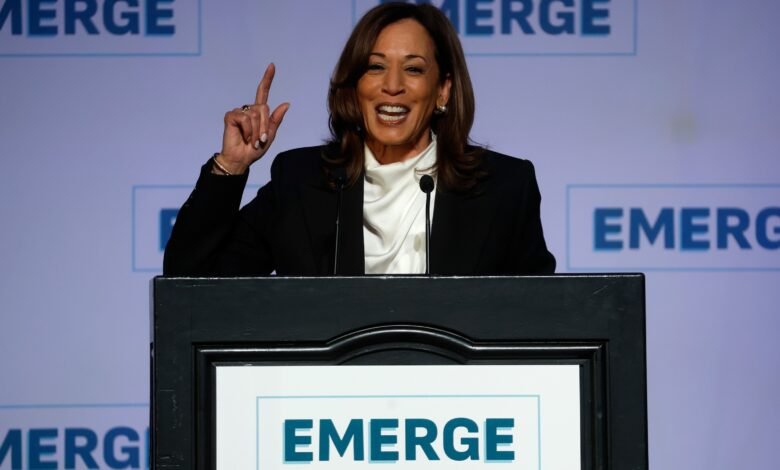 Photo: Kamala Harris speaks to the Gala emerge of San Francisco