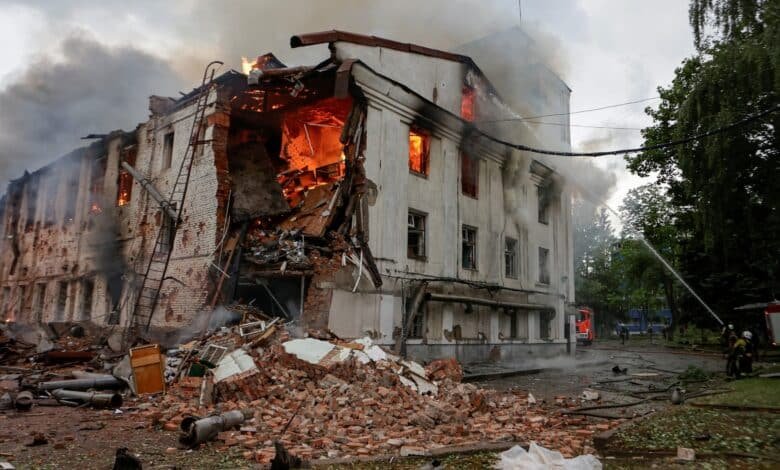 Photo: Aftermath of a Russian drone attack in Kharkiv