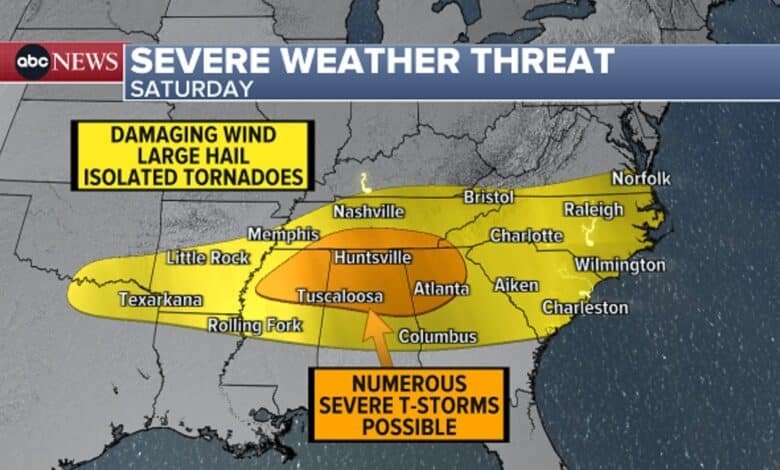 Photo: Severe meteorological threat card
